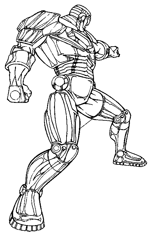coloriage iron man poing en avant